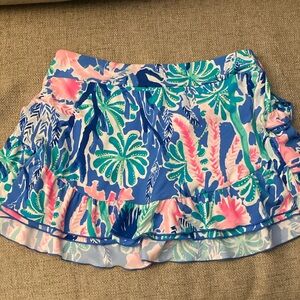 Lilly Pulitzer Luxletic floral print skirt with ruffles - sz small